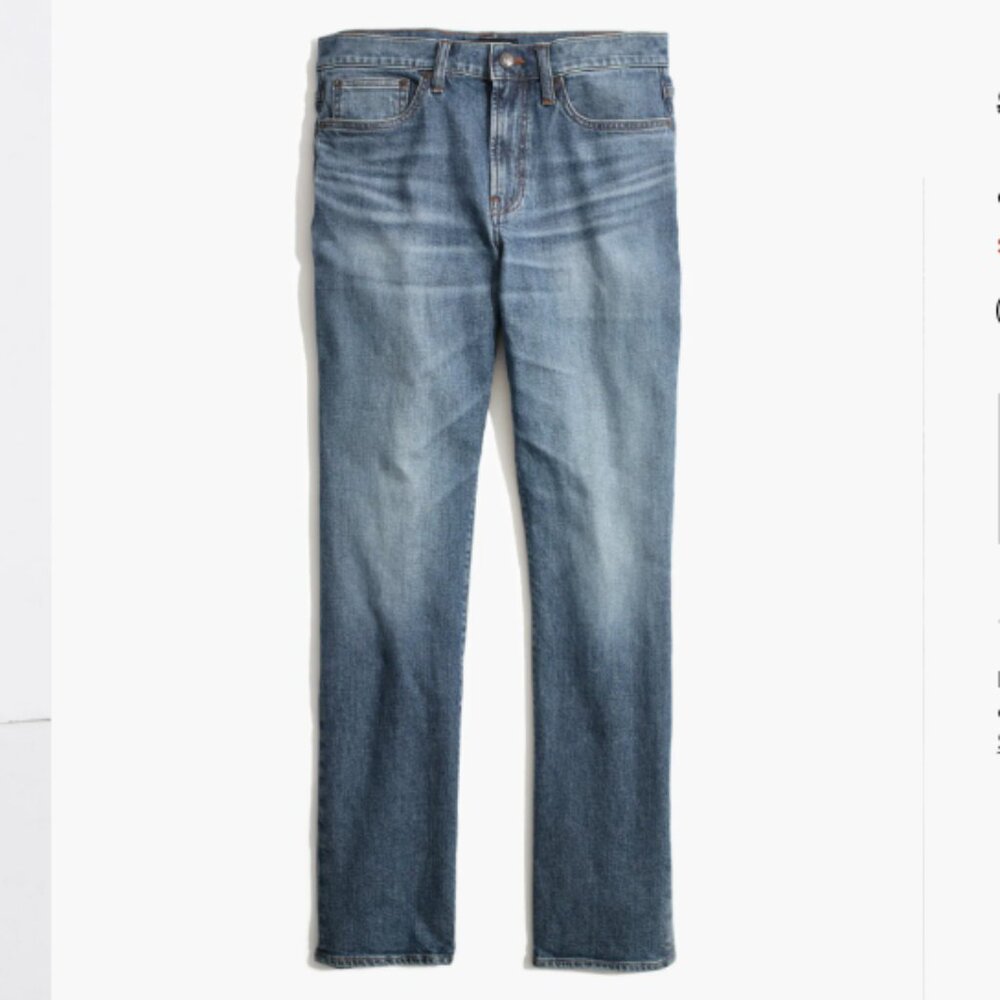 Madewell Straight Everyday Flex Jeans in Leesburg Wash 33x32